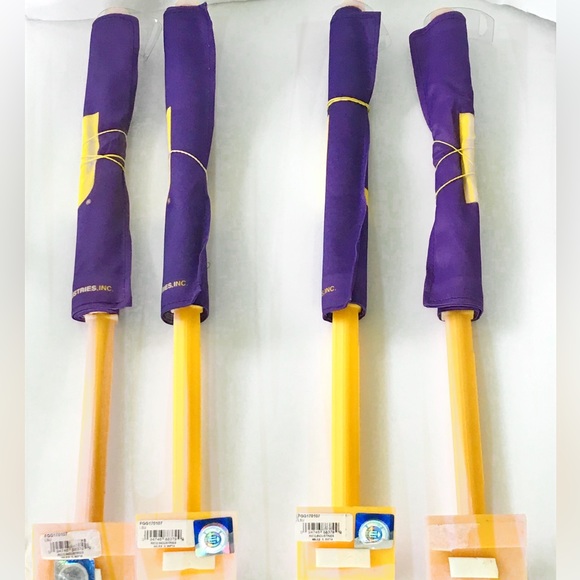 NEW! 2 LSU Tigers Car Flag SET Purple Flag / Gold Pole NCAA Auto Window Flags - Picture 4 of 5